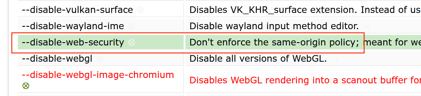 –disable-web-security flag