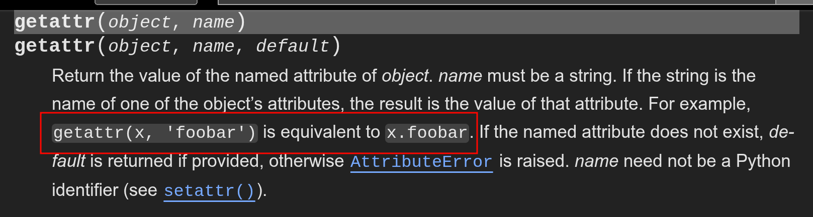 getattr and dot equivalence