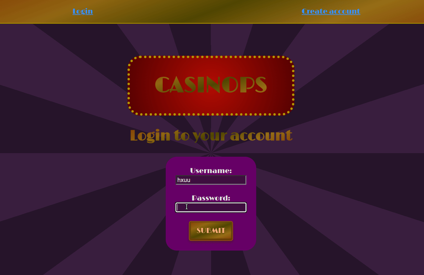 showcasing the website